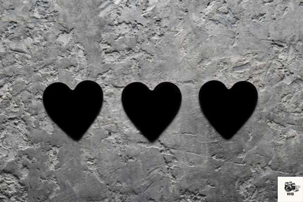 black background heart images